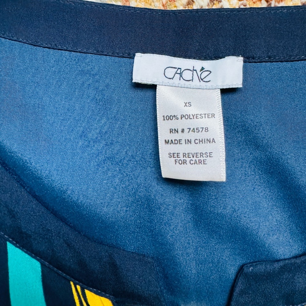 Vintage Cache Geometric Patterned Colorblock Top … - image 7